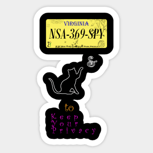 Keep Your Privacy & Cat Sticker